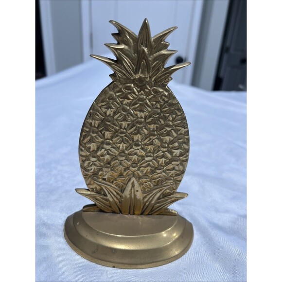 Pair of Yield House Brass Pineapple Bookends India Mid Century Modern MCM - Picture 2 of 6